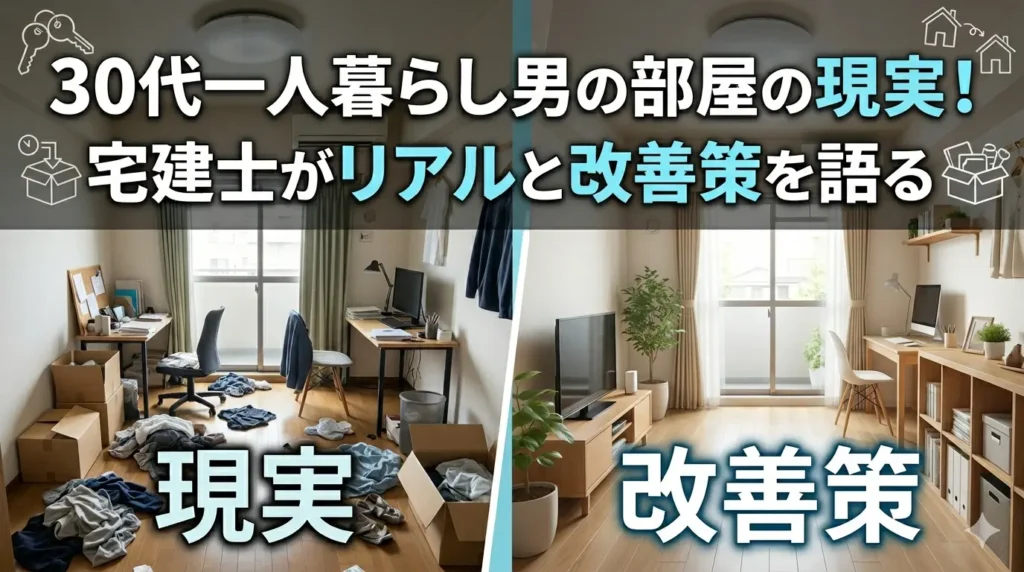 30代一人暮らし男の部屋の現実と改善策を宅建士が解説する記事のサムネイル
