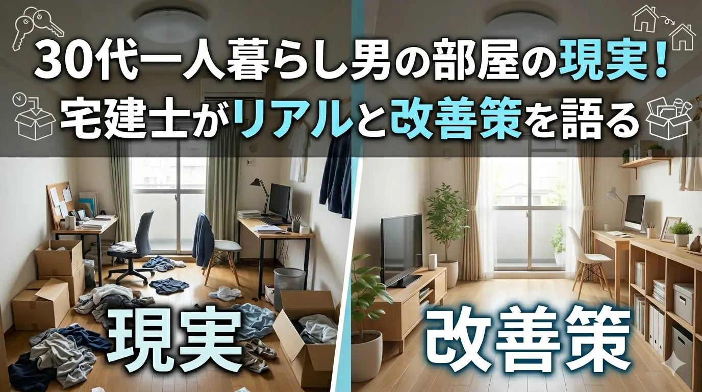 30代一人暮らし男の部屋の現実と改善策を宅建士が解説する記事のサムネイル
