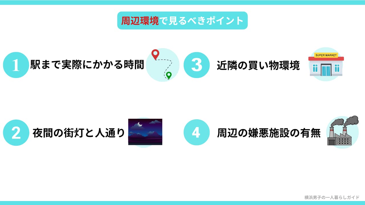 内見時に周辺環境で見るべきポイント