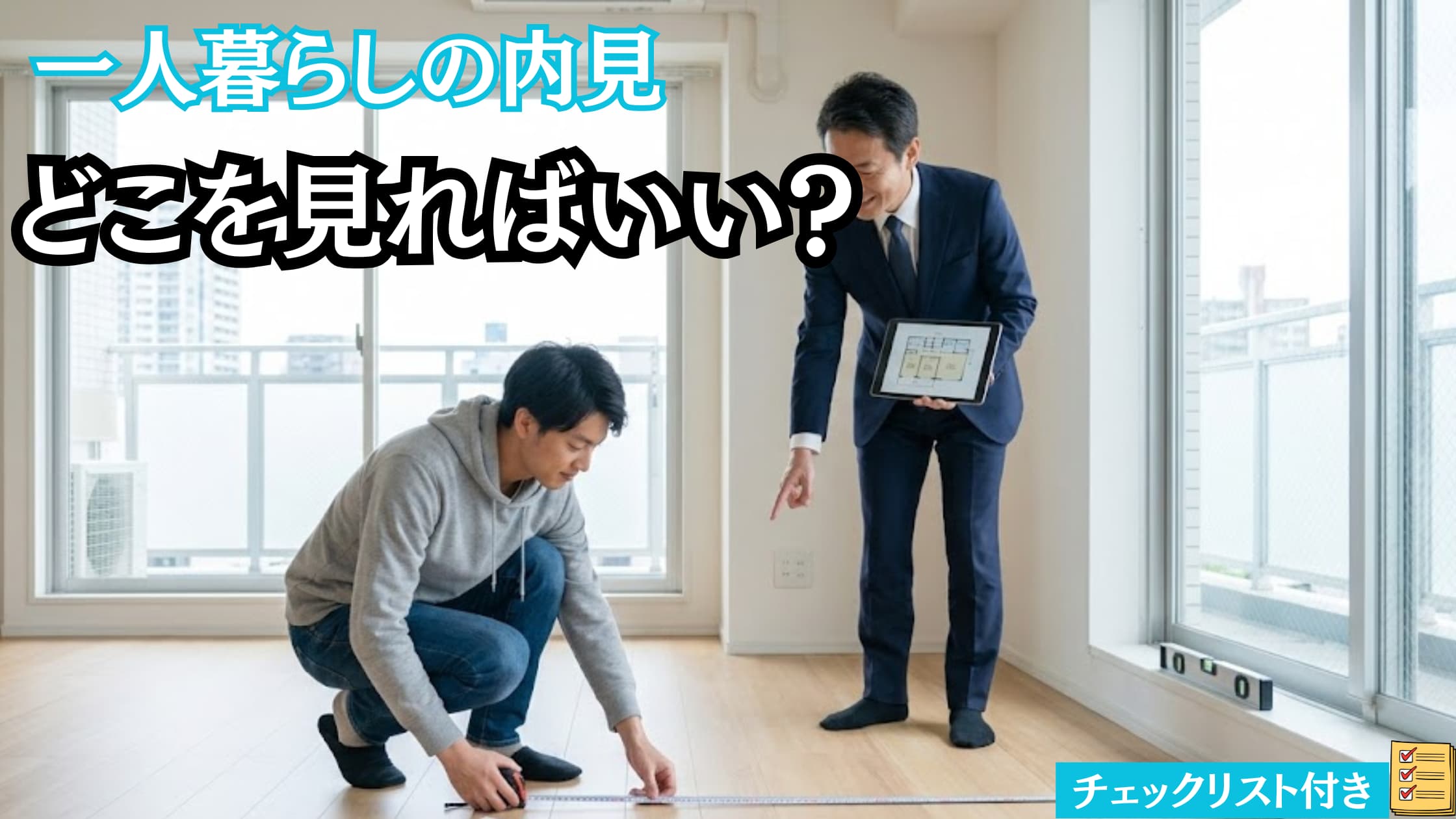 【宅建士監修】一人暮らしの内見で見るべきポイント24選！保存版チェックリスト付き