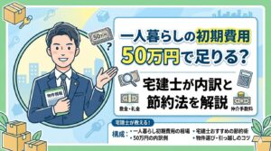 一人暮らしの初期費用は50万円で足りる？宅建士が内訳と節約法を解説