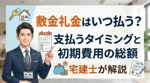 敷金礼金はいつ払う？支払うタイミングと初期費用の総額を宅建士が解説するアイキャッチ画像