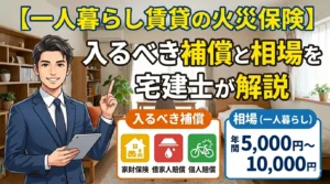 一人暮らし賃貸の火災保険で入るべき補償と相場を宅建士が解説するアイキャッチ