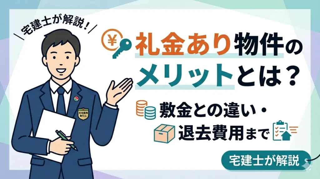 礼金あり物件のメリットとは？敷金との違い・退去費用まで宅建士が解説