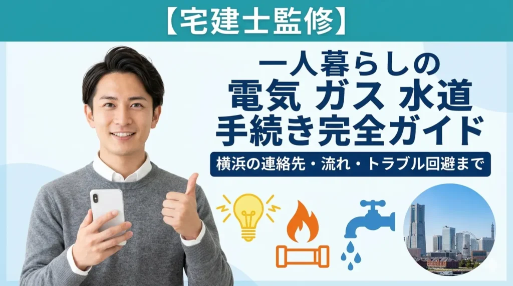 一人暮らしの電気ガス水道手続き完全ガイド｜横浜の連絡先・流れ・トラブル回避まで【宅建士監修】