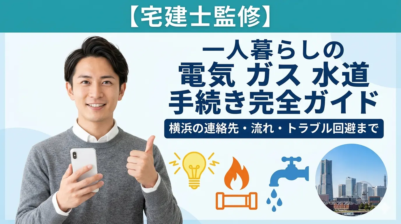 一人暮らしの電気ガス水道手続き完全ガイド｜横浜の連絡先・流れ・トラブル回避まで【宅建士監修】