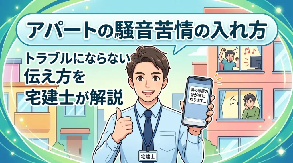 アパートの騒音苦情の入れ方｜トラブルにならない伝え方を宅建士が解説するアイキャッチ画像
