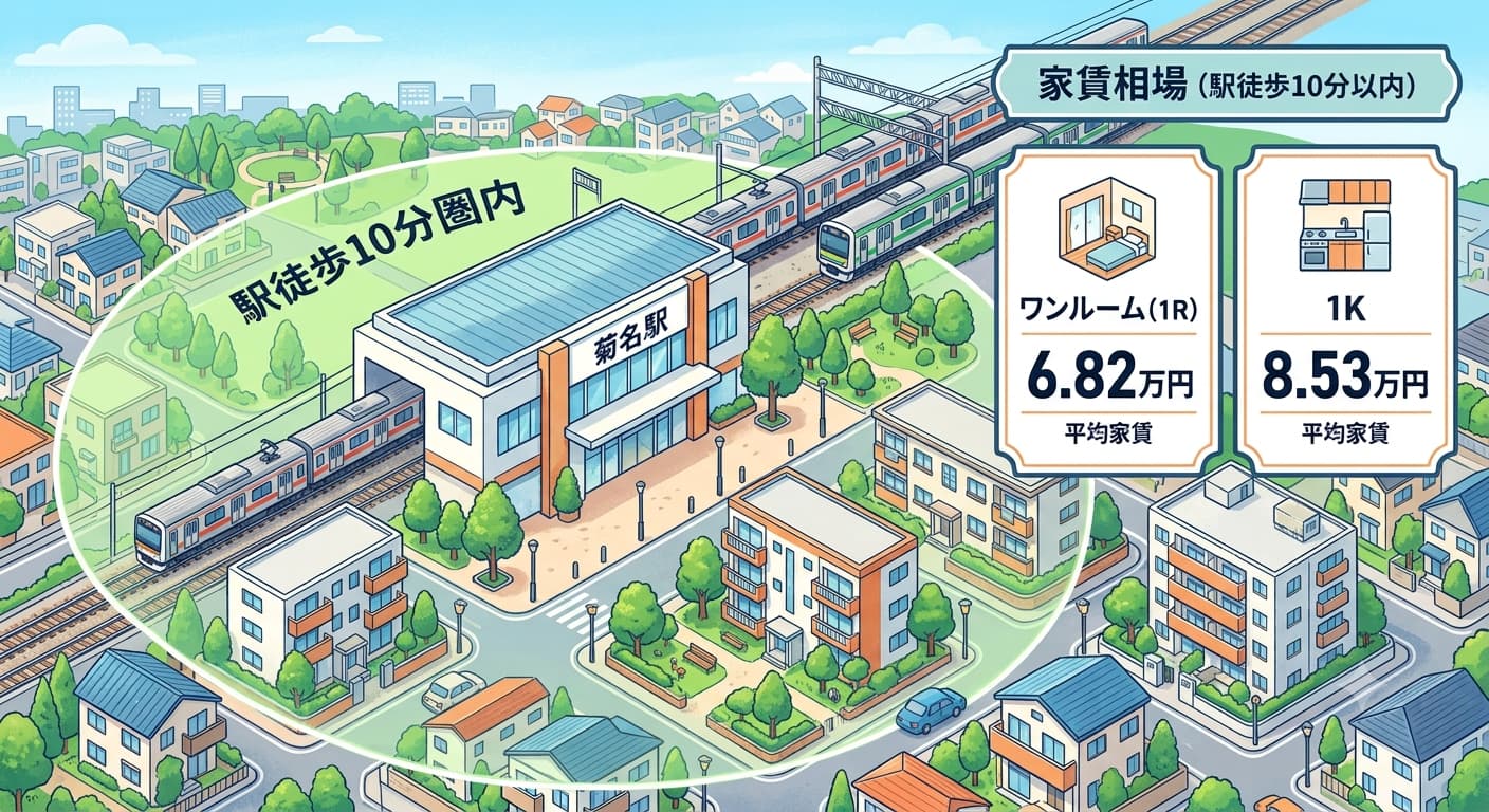 菊名駅の家賃相場。ワンルーム6.82万円・1K8.53万円(駅徒歩10分以内・LIFULL HOME'S)