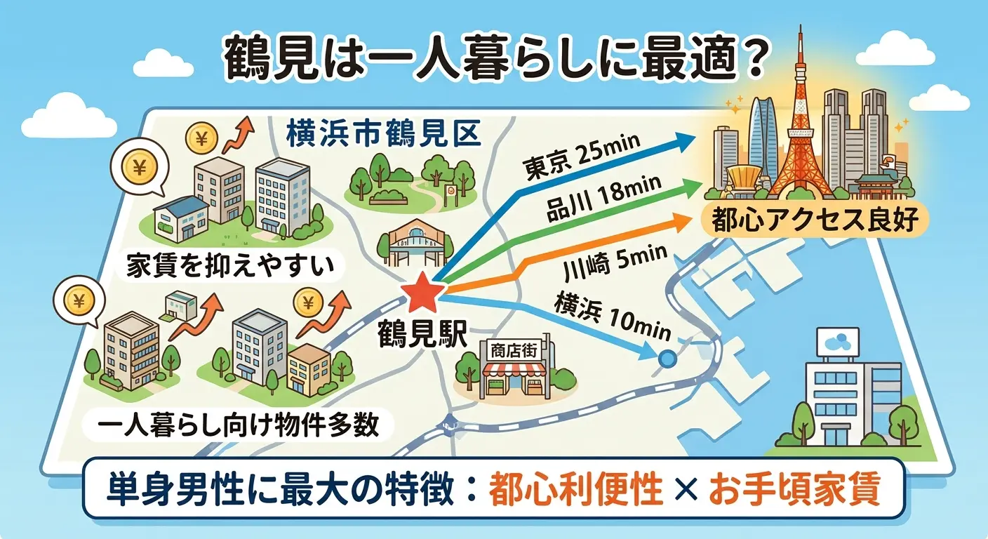 横浜市鶴見区は一人暮らし向き|鶴見駅から都心へのアクセスと家賃の特徴